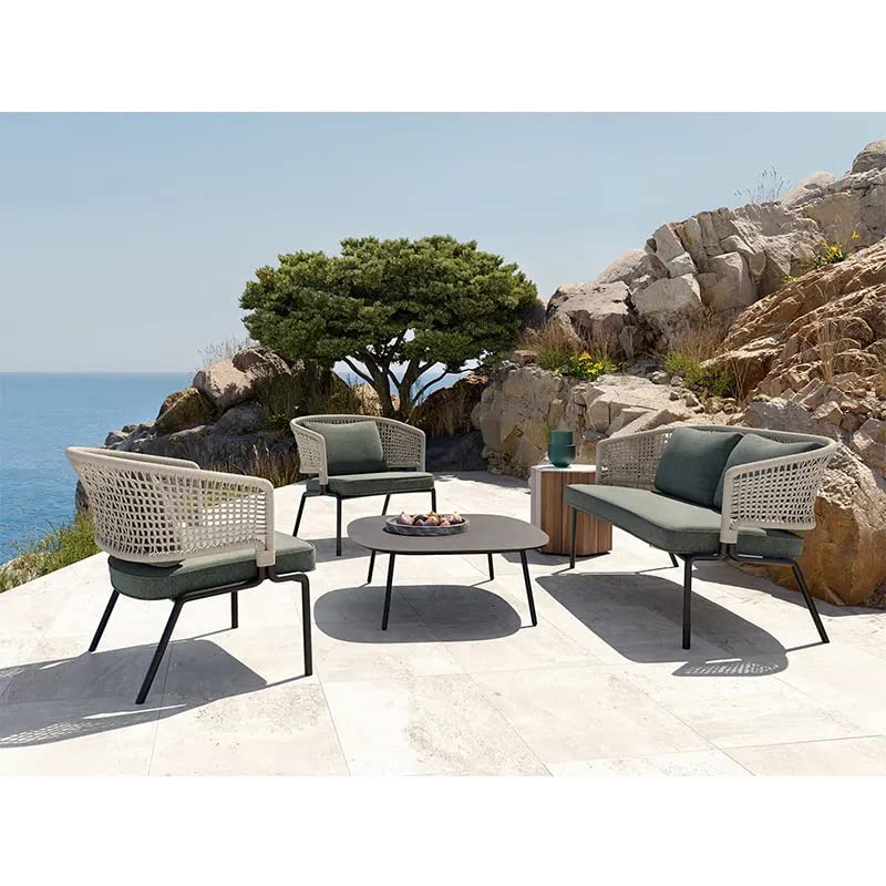 LOCCUS 4 Seater Patio Rope Sofa Set – Platinum/Grey
