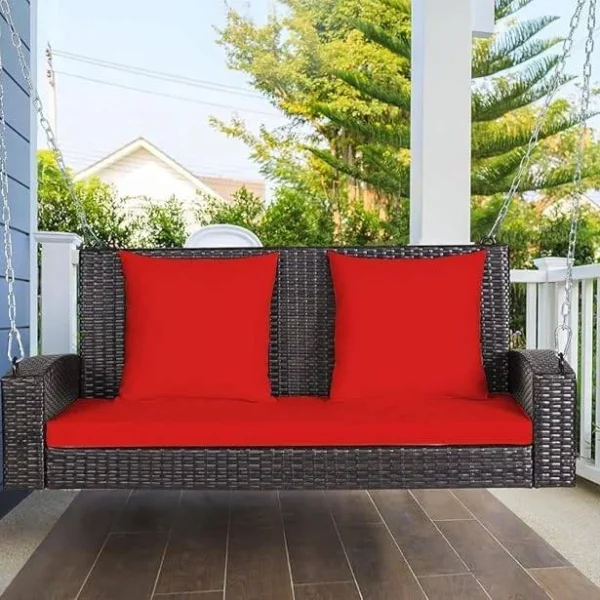 Double Seater Hanging Swing for Balcony & Garden – Dark Brown (Without Stand)