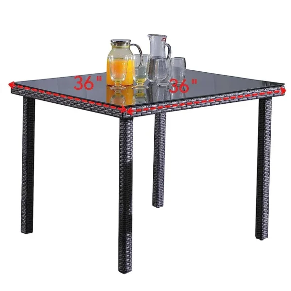 Modern 4-seater dining set with wooden center table and cushioned chairs – perfect for compact dining spaces"