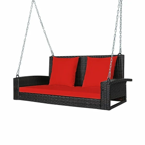 Double Seater Hanging Swing for Balcony & Garden – Dark Brown (Without Stand)