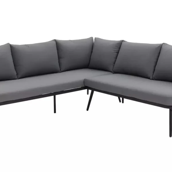 Modern L-shaped outdoor sofa set with plush cushions and sleek design, perfect for patio or garden seating