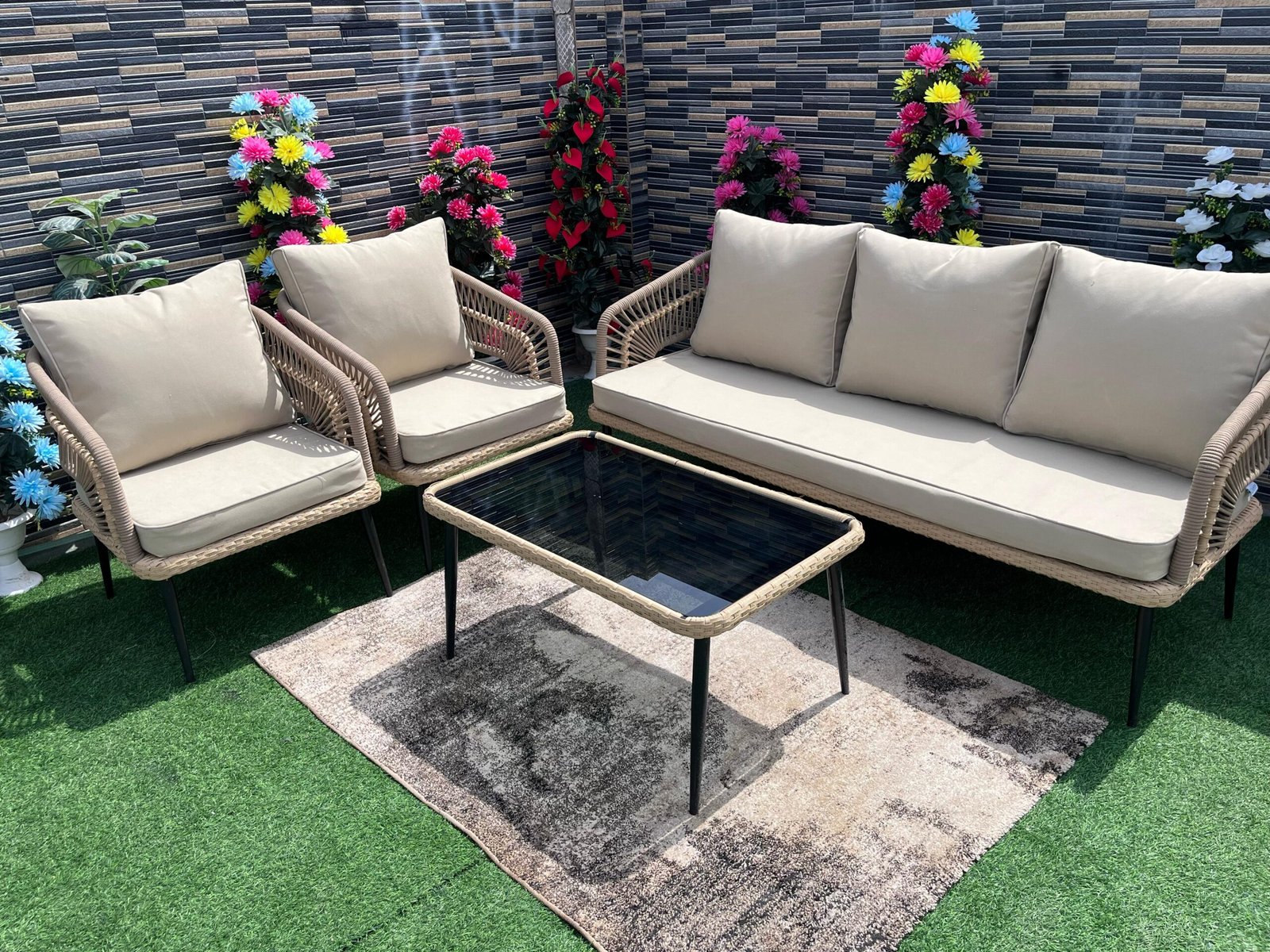 Premium Outdoor Sofa Set – Weather-Resistant Patio Furniture for Garden & Balcony