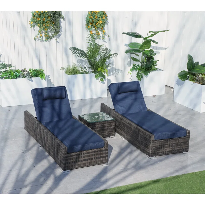 Rattan Wicker Reclining Outdoor Chaise Lounge – Dark Brown