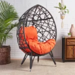“Stylish rattan egg swing chair with stand for indoor and outdoor relaxation”