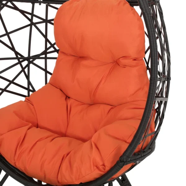 “Stylish rattan egg swing chair with stand for indoor and outdoor relaxation”