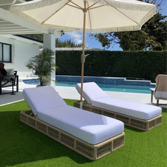 Shop luxury outdoor poolside loungers – adjustable, weather-resistant, and stylish sunbeds designed for comfort and durability in any outdoor space.