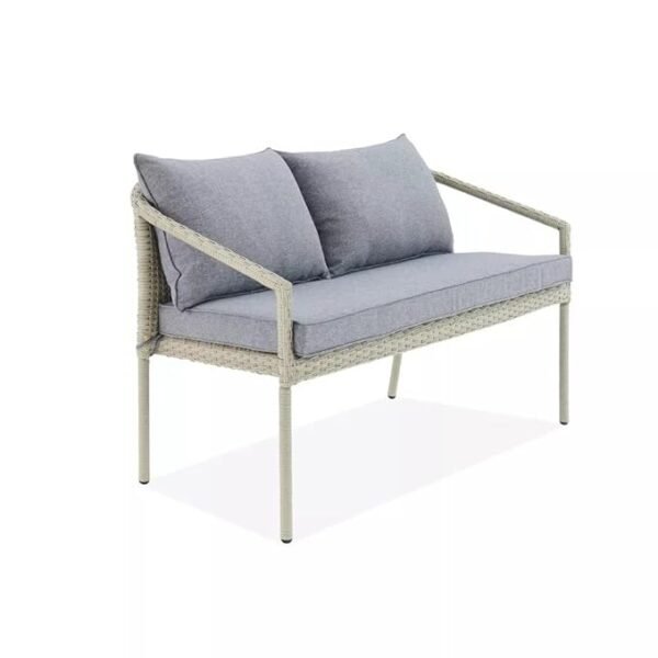 Modern outdoor rattan wicker sofa set with cushions, perfect for patio, garden, and balcony seating.