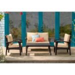 "Premium Outdoor Rattan Wicker Sofa Set – All-Weather Patio Furniture with Cushions"