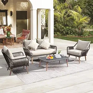 Premium Outdoor Rope Sofa Set – Weatherproof Patio Furniture for Garden & Balcony
