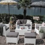 "Modern outdoor rattan wicker patio furniture set with weather-resistant cushions for garden, balcony, or backyard seating"