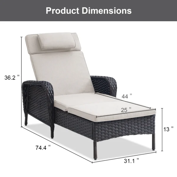 Outdoor Poolside Loungers – Adjustable Reclining Chairs with Weather-Resistant Cushions