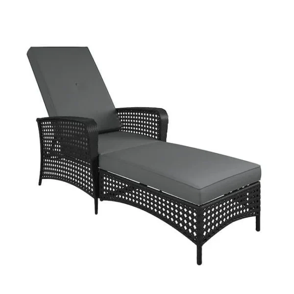 Outdoor Poolside Lounger – Adjustable Recliner Chair with Cushions, Weather-Resistant Patio Sunbed