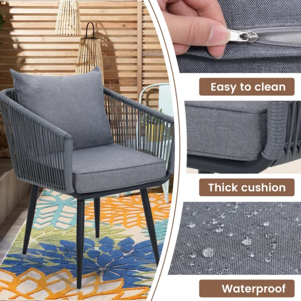 Upgrade your outdoor space with this elegant chair and coffee table patio set – ideal for balconies, gardens, or cozy backyard lounging.