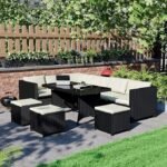 Rattan wicker chair with comfortable cushion, perfect for indoor and outdoor use