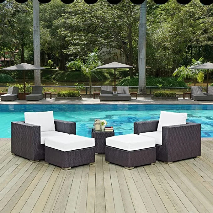 "Modern Outdoor Patio Set – Weather-Resistant 5-Piece Garden Furniture with Cushions"
