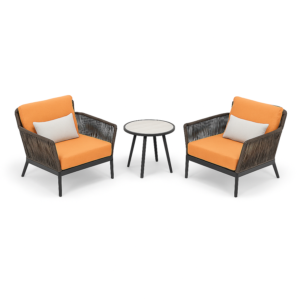 “Stylish outdoor patio furniture set with chairs, sofa, and table, durable garden and balcony seating”