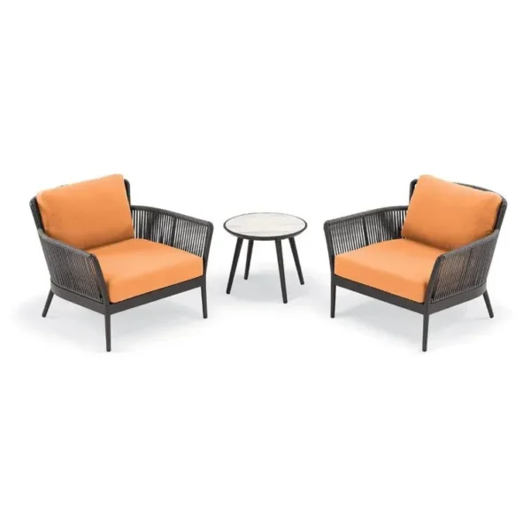 Luxury Rope Chair Set with Center Table – Modern Outdoor & Indoor Seating