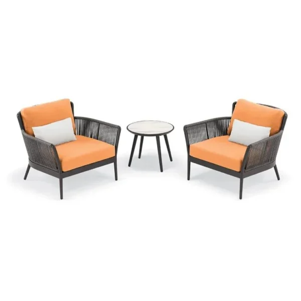 Luxury Rope Chair Set with Center Table – Modern Outdoor & Indoor Seating