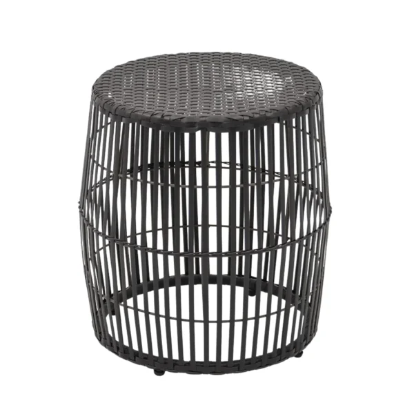 3-piece outdoor rattan wicker patio set with cushioned seats and table