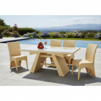 5-Piece Outdoor Patio Dining Set With Rattan Chairs