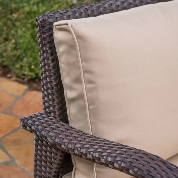 Outdoor Rattan Wicker 1-Piece Loveseat Sofa with Cushions for Patio, Garden, or Balcony