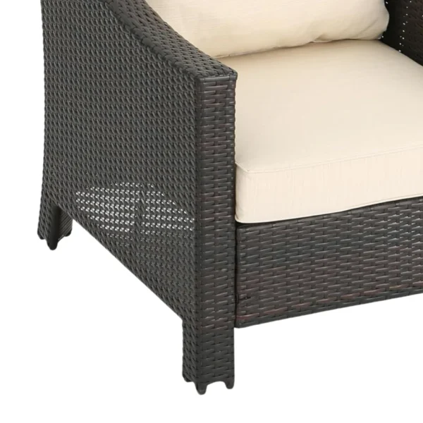 Stylish 1-Piece Outdoor Wicker Single Seater Sofa with Cushion for Patio and Garden