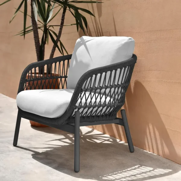 Outdoor 4-Seater Rope Conversation Sofa Set with Cushions for Patio, Garden, and Terrace
