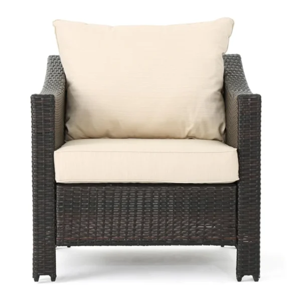 Stylish 1-Piece Outdoor Wicker Single Seater Sofa with Cushion for Patio and Garden