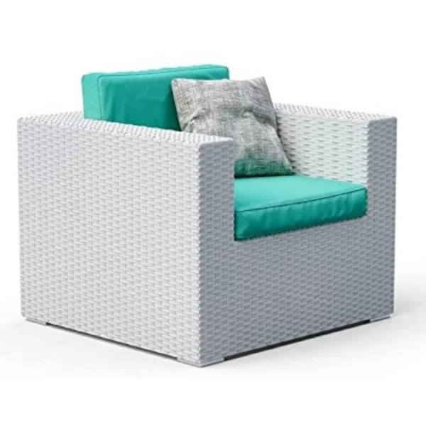 Elegant 1-Piece Outdoor Wicker Single Seater Sofa with Cushions for Patio or Garden
