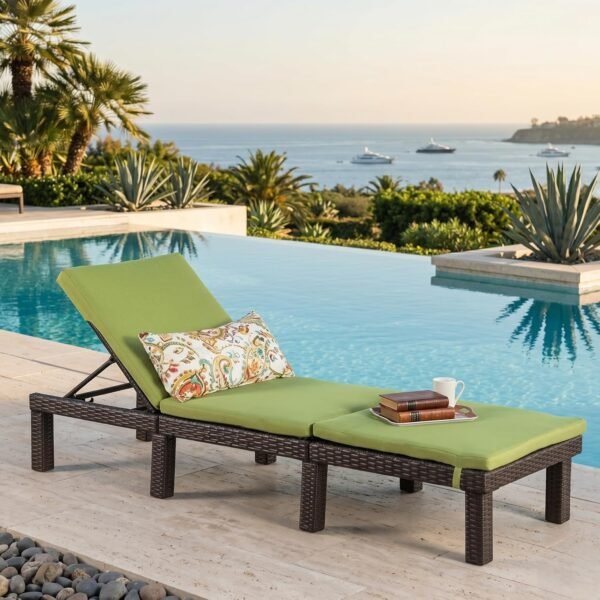 LOCCUS Outdoor HDPE Wicker Chaise Lounge Chair - Image 2