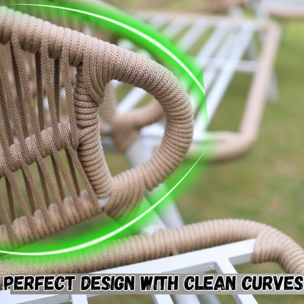 LOCCUS 4-Piece Outdoor & Indoor Rope Sofa Set with Waterproof Cushions - Image 6