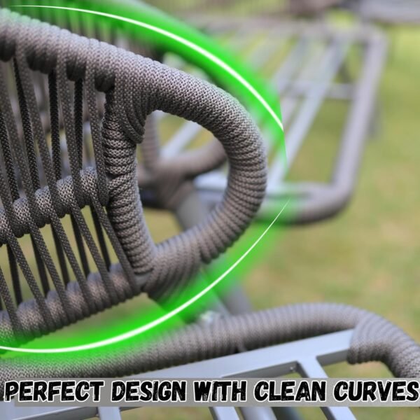 LOCCUS Outdoor Patio Sofa Set 4 Seater | Handwoven Rope Furniture with Glass Top Table - Image 6