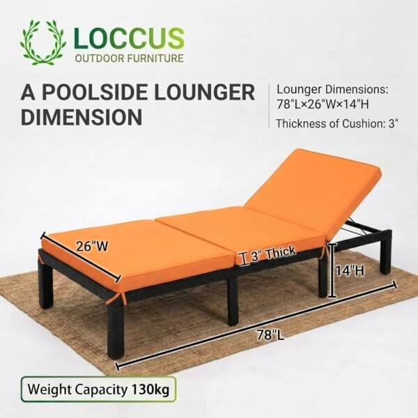 Comfortable adjustable recliner chair by swimming pool, person in teal swimsuit enjoying luxury outdoor setting.