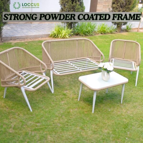LOCCUS 4-Piece Outdoor & Indoor Rope Sofa Set with Waterproof Cushions - Image 8