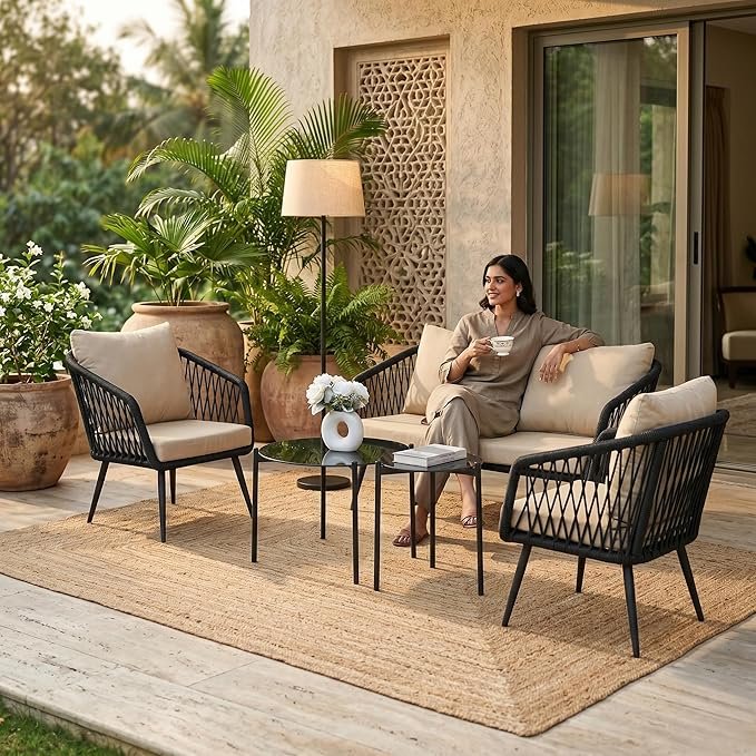 Rope Black Outdoor sofa set